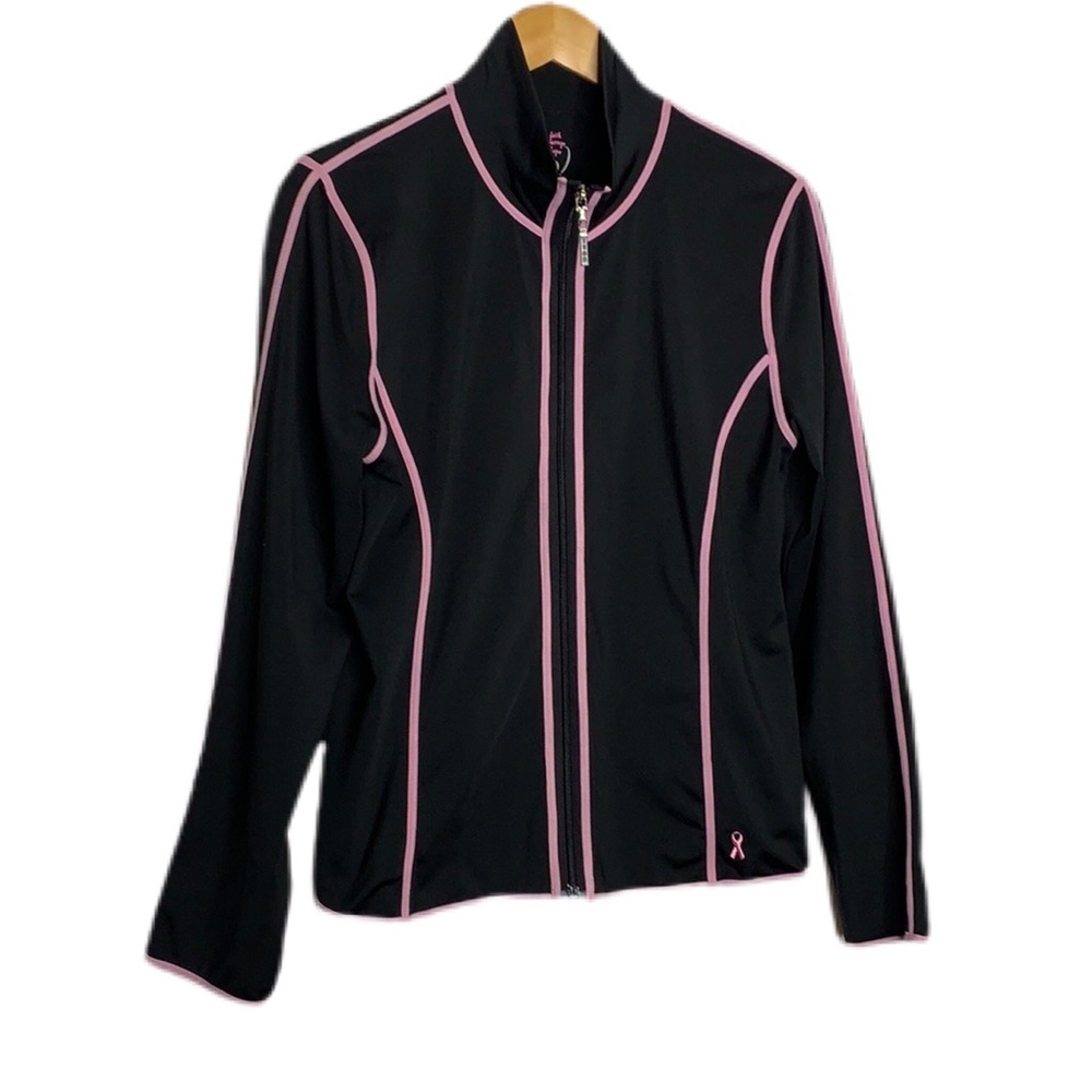 Activewear Zip Front Jacket Breast Cancer Ribbon
